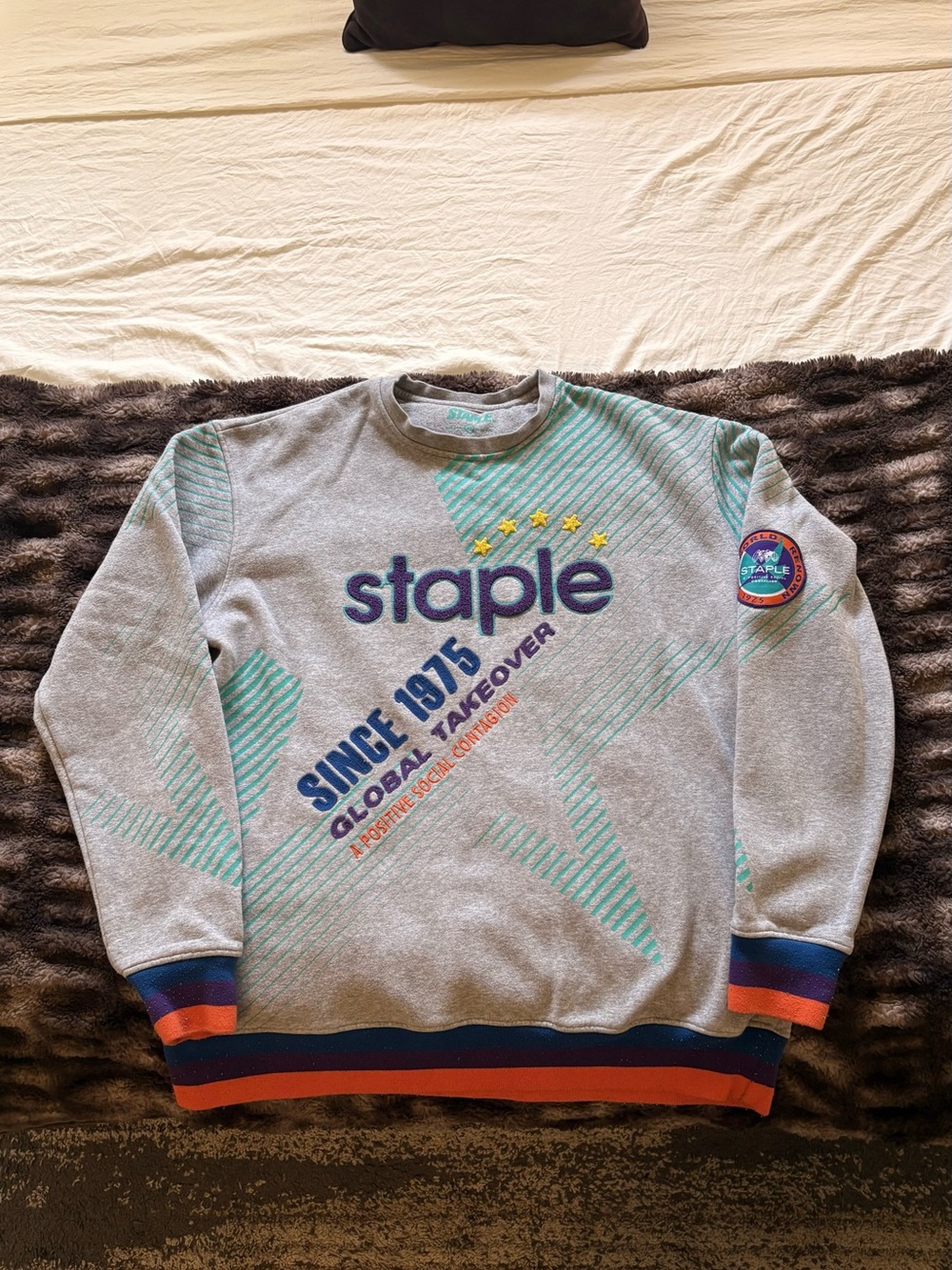 Staple Pigeon graphic crew neck sweater